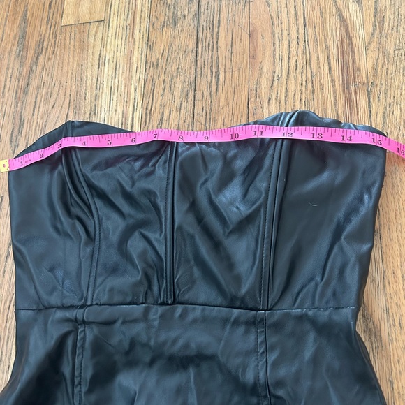 princess polly faux black leather dress size 4 - Picture 3 of 6